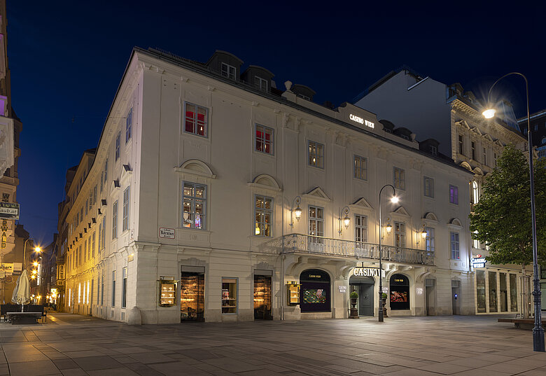 Casinos Austria Casino Wien Außenansicht bei Nacht