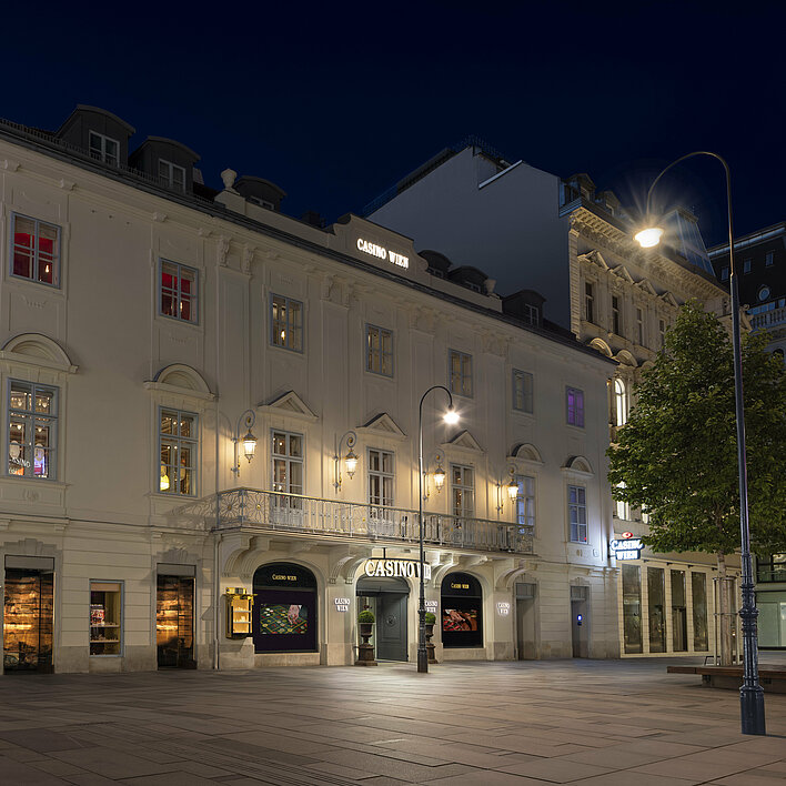 Casino Wien Außenansicht bei Nacht
