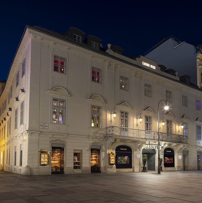 Casino Wien Außenansicht bei Nacht