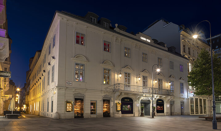 Casino Wien Außenansicht bei Nacht