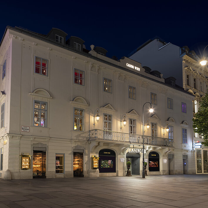 Casino Wien Außenansicht bei Nacht