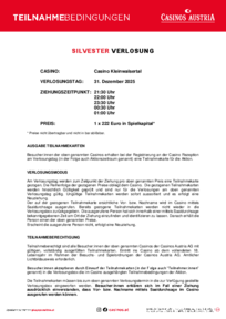 Teilnahmebedingungen Silvester Casino Kleinwalsertal