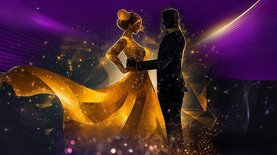 Eine Frau und ein Mann tanzen miteinander