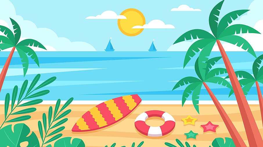 Strand, Sonne, Sommer, Palme 