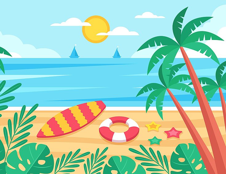 Strand, Sonne, Sommer, Palme 