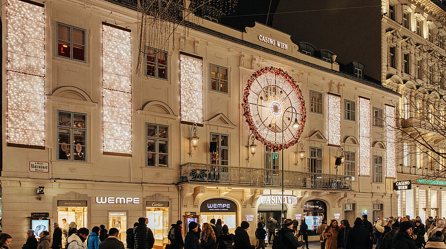Weihnachtsbeleuchtung Casino Wien