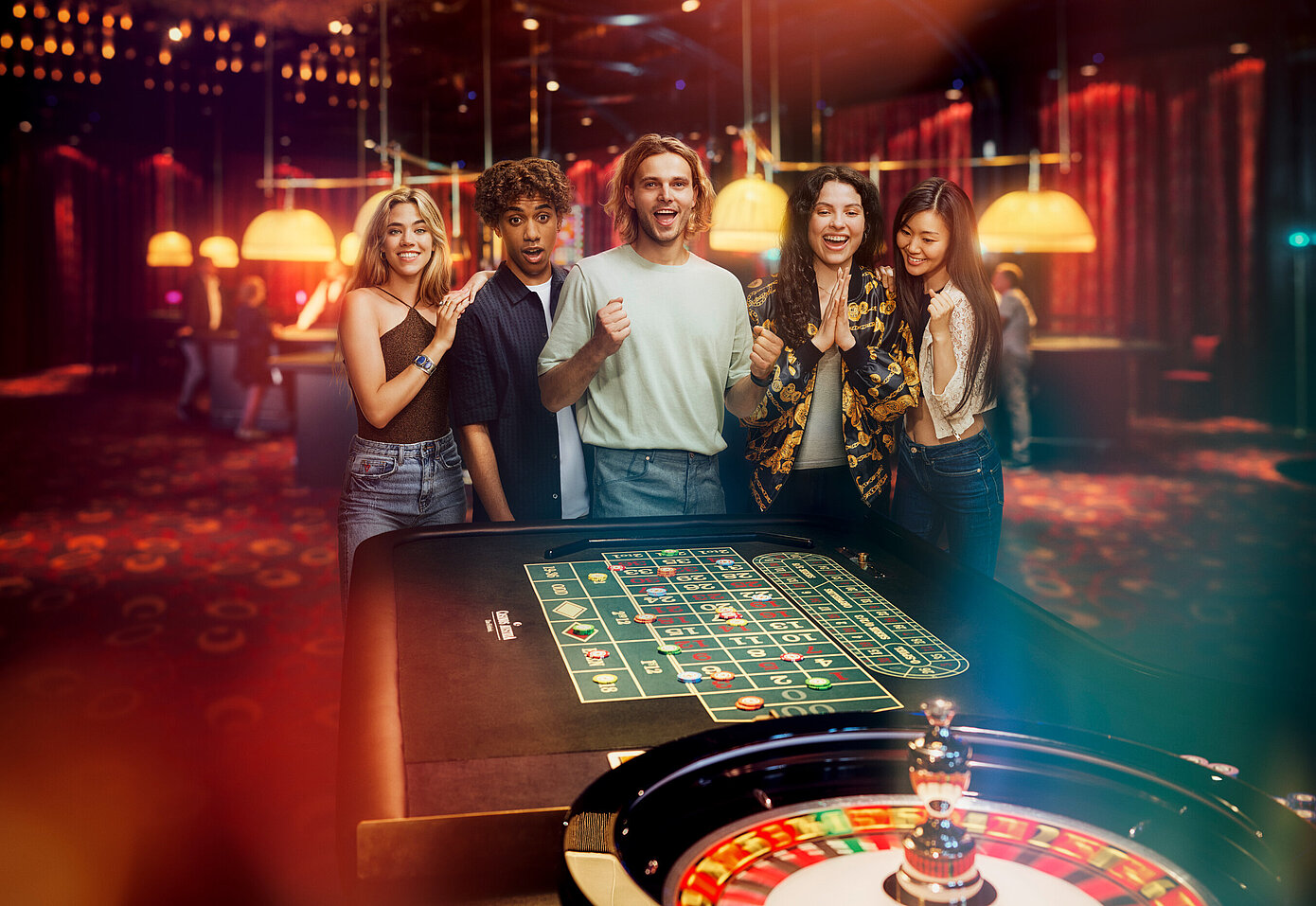 Casino Gruppe Fun & Friends am Roulette Tisch