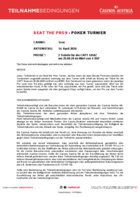Teilnahmebedingungen Beat the Pros