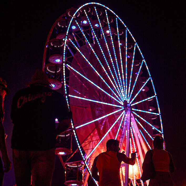 Electric Love Festival: Casinos Austria  Lucky Wheel bei Nacht