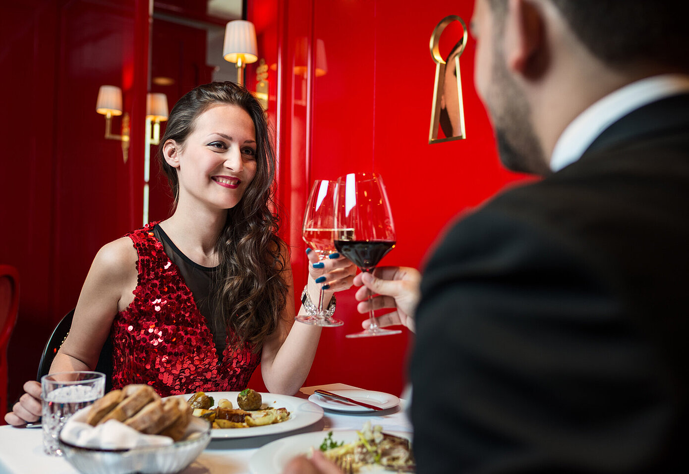 Paar beim Dinner im Casino Restaurant Wien