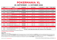 Turnierplan Pokermania XL 2026