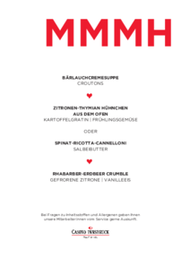 Menü Dinner Music Special Casino Innsbruck